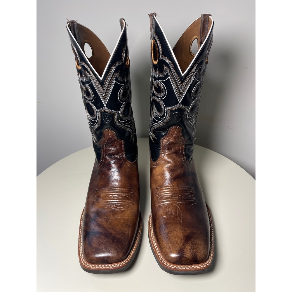 Ariat Crossfire Mens Brown Black Leather Western Cowboy Boots 10006734 Size 13 D
